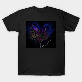 Black Panther Art - Flower Bouquet with Glowing Edges 4 T-Shirt